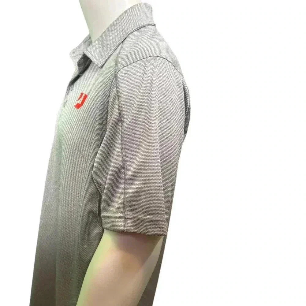 Men's U Polo Golf Shirt XL Gray Polyester Short Sleeve Casual - Picture 5 of 8